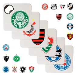 Porta Copo com Abridor Criativo de Times Brasileiros de Futebol