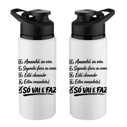 Garrafa para Academia - Branco - Checklist