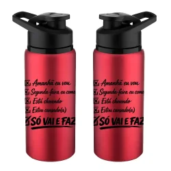 Garrafa para Academia - Vermelho - Checklist