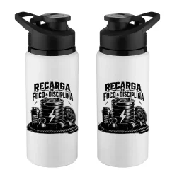 Garrafa para Academia - Branco - Recarga