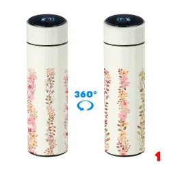 Floral 1 Garrafa Térmica Digital LED Coleção Botânica Clássica Florais, 500ml