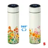 Floral 5 Garrafa Térmica Digital LED Coleção Botânica Clássica Florais, 500ml
