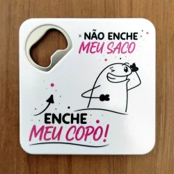 Porta Copo com Abridor Embutido - Frases de Boteco | Áurea Brindes