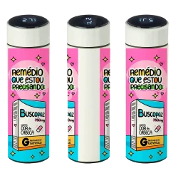 Garrafa Térmica Inox LED Frases Engraçadas - Buscopaz