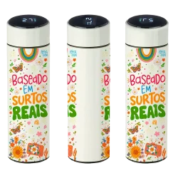 Garrafa Térmica Inox LED Frases Engraçadas - Baseado em surtos reais