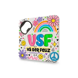 Porta-Copos com Abridor de Garrafas Embutido - VSF (Vá ser feliz)