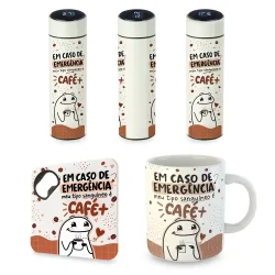 Kit Sincerão: Caneca, Garrafa e Porta-Copos - Tipo sanguíneo