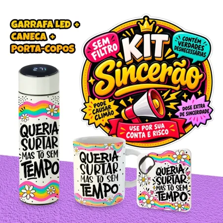 Kit Sincerão: Caneca, Garrafa e Porta-Copos - Capa